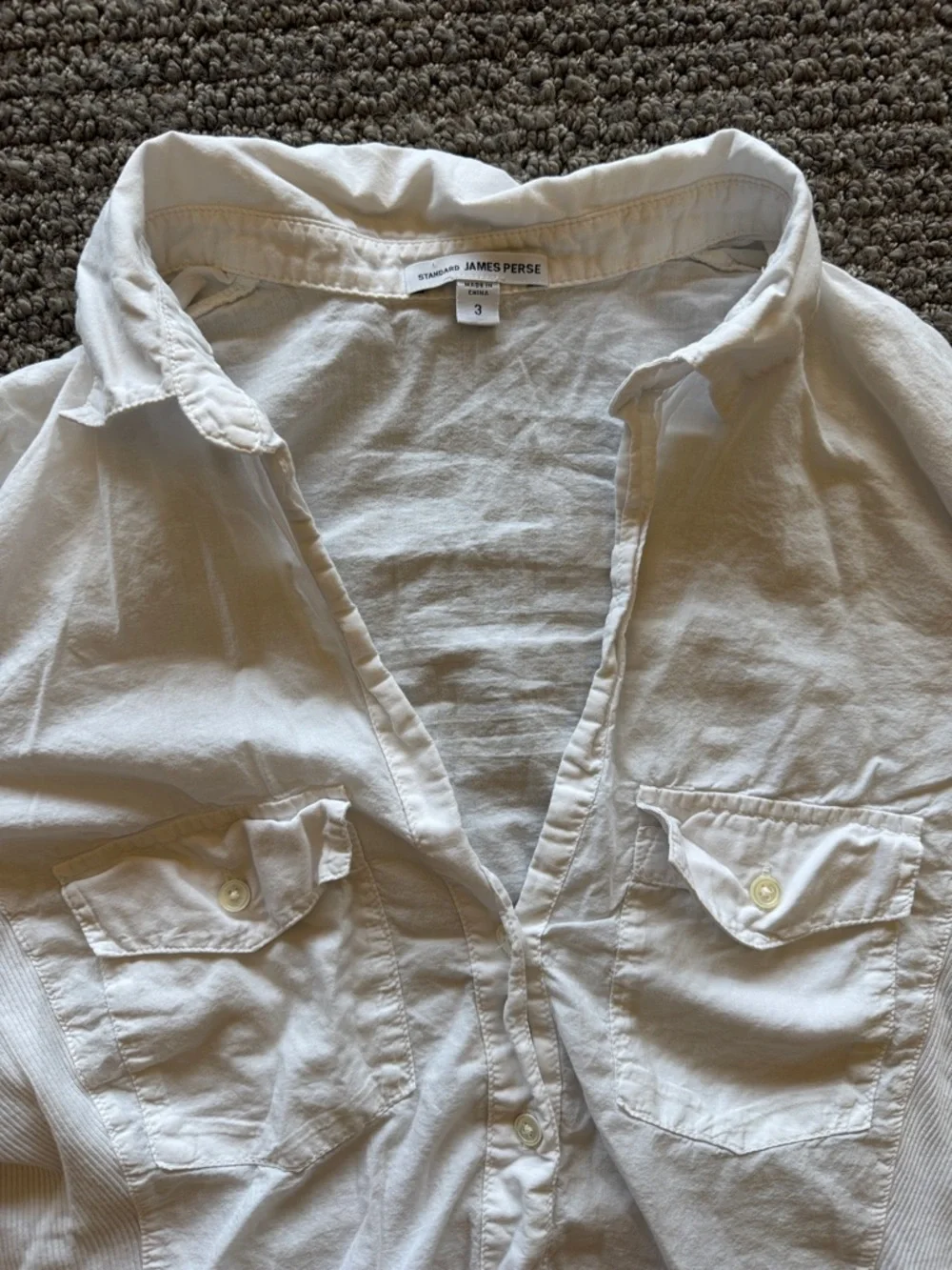 James Perse White Button-front Shirt - Lightweight Cotton - 3 - Picture 2 of 5
